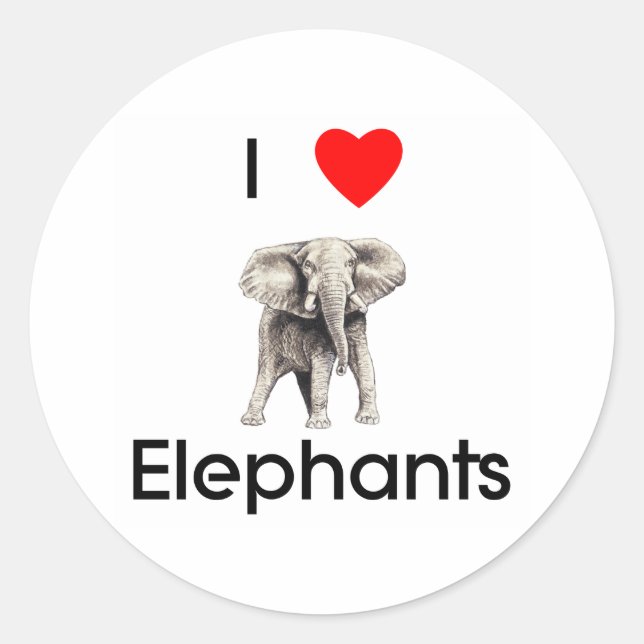 I love elephants Sticker (Front)