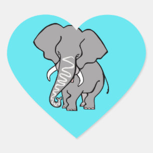 I love ELEPHANTS - Wildlife - Nature Heart Sticker