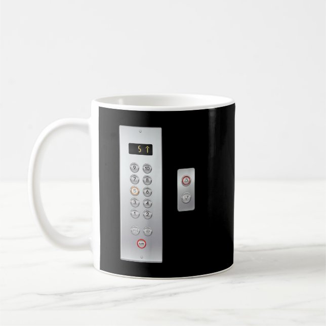 I Love Elevator Cute Elevator Buttons Mechanic Clo Coffee Mug (Left)