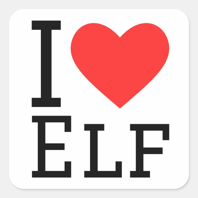 I love elf square sticker (Front)