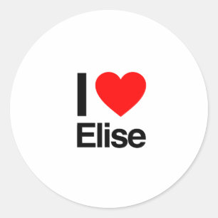 i love elise classic round sticker