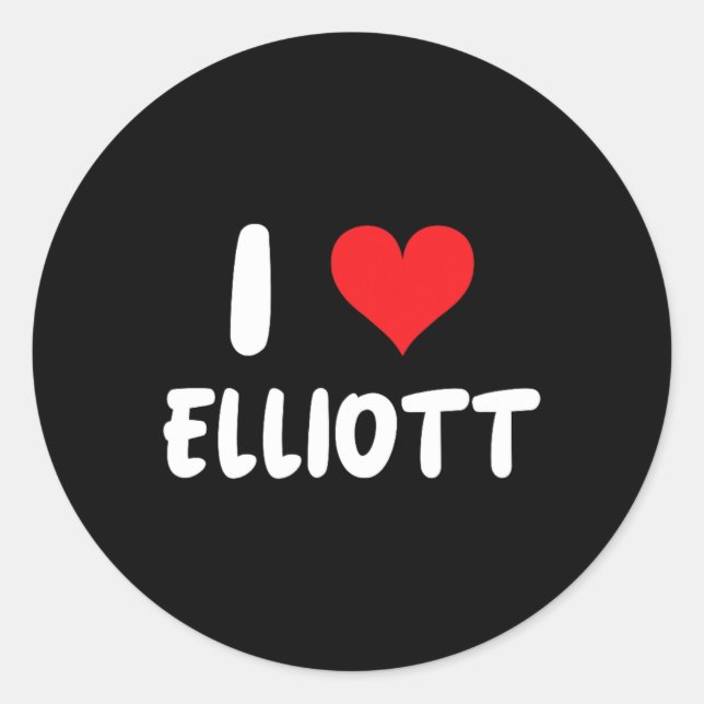 I Love Elliott - Heart  Classic Round Sticker (Front)