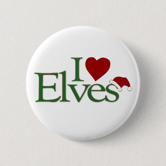 I Love Elves 6 Cm Round Badge