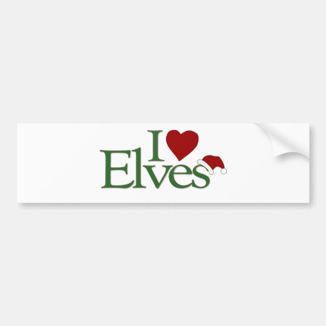 I Love Elves Bumper Sticker (Front)