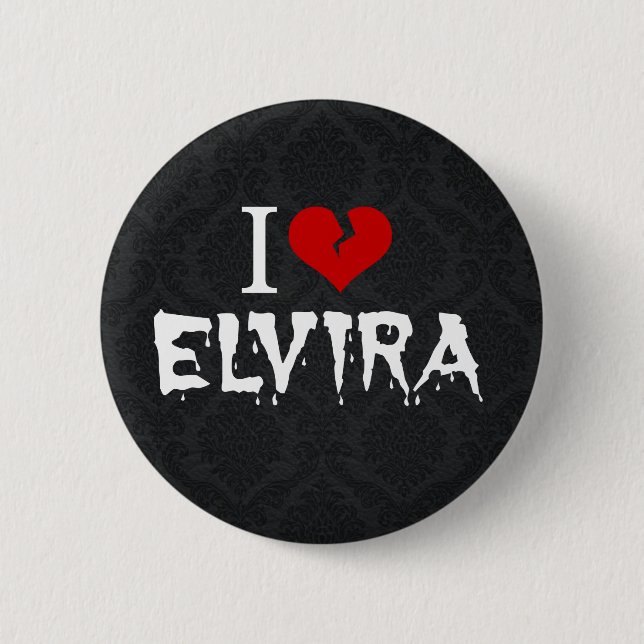 I Love Elvira Broken Heart 6 Cm Round Badge (Front)
