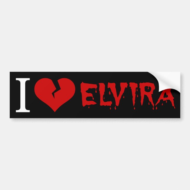 I Love Elvira Broken Heart Bumper Sticker (Front)