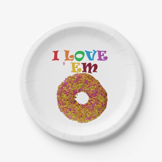 I love 'em !  paper plate (Front)
