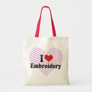 I Love Embroidery Tote Bag