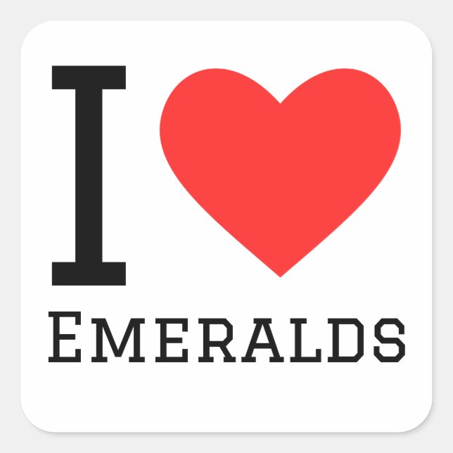 I love emeralds square sticker (Front)