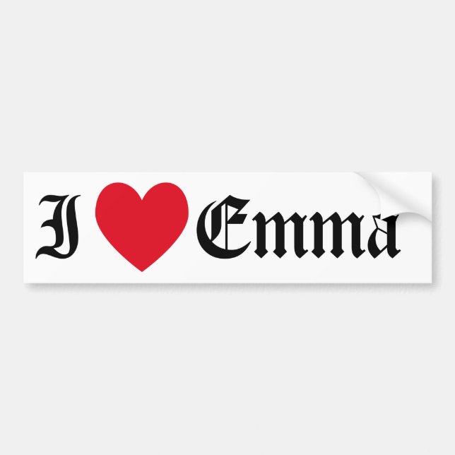 I Love Emma Bumper Sticker (Front)
