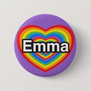 I love Emma. I love you Emma. Heart 6 Cm Round Badge