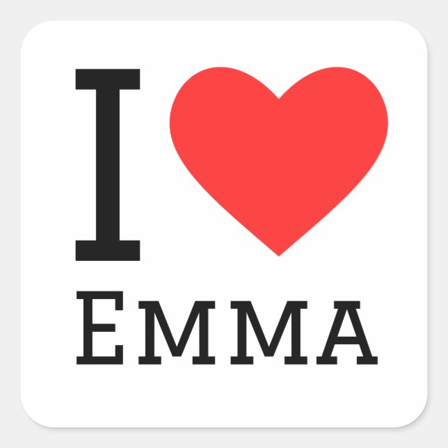 I love emma square sticker (Front)