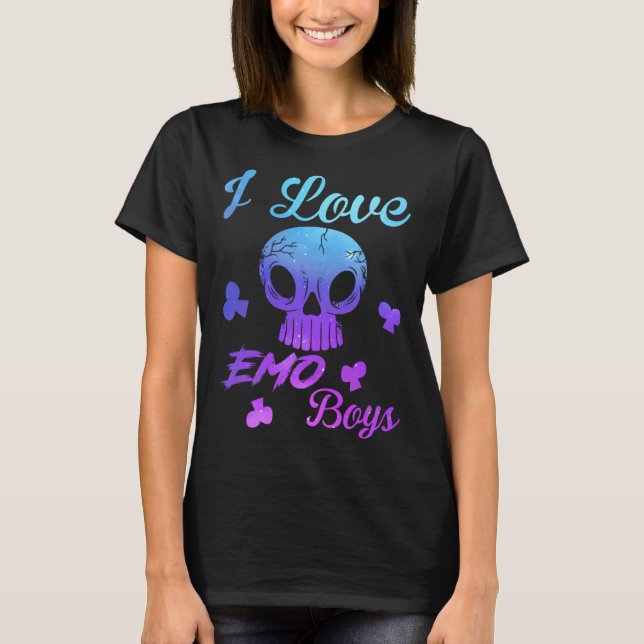 I Love Emo boys  I Love Emo girls  Emo Goth Matchi T-Shirt (Front)
