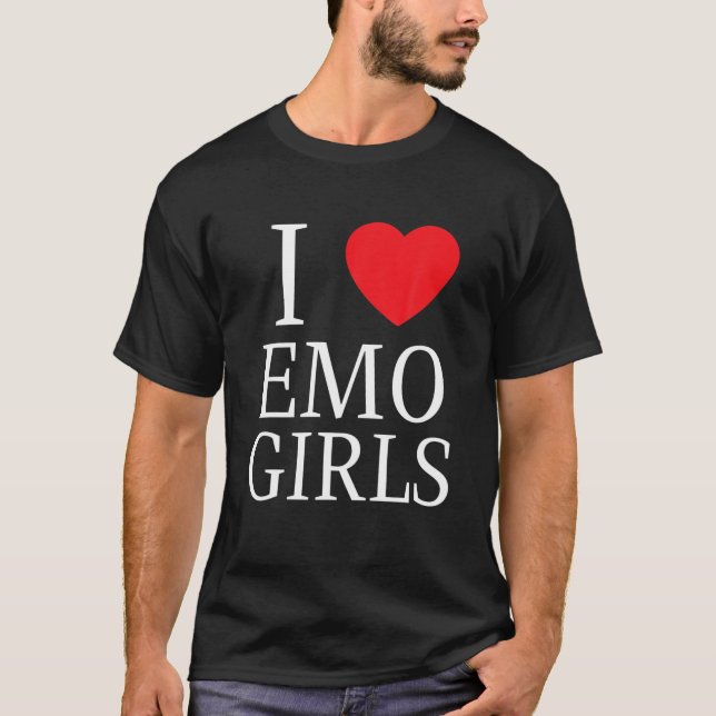 I Love Emo Girls I Heart Emo Girls T-Shirt (Front)