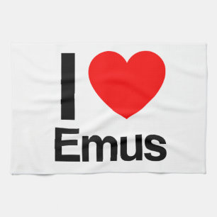 i love emus tea towel