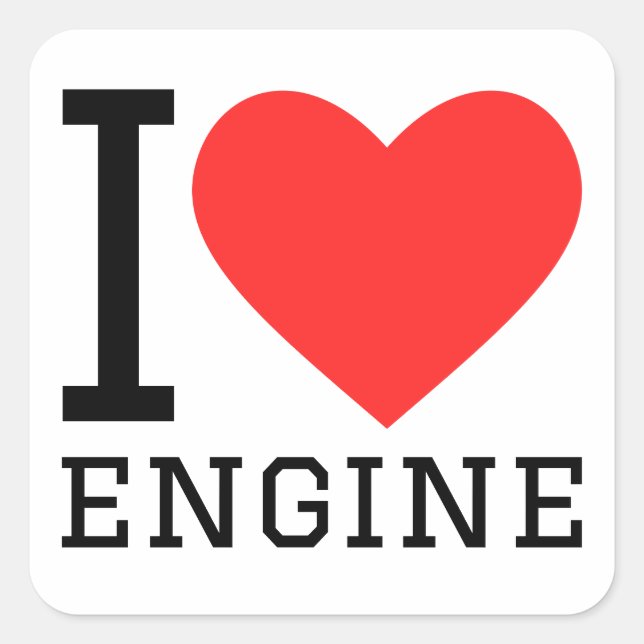 I love engine square sticker (Front)