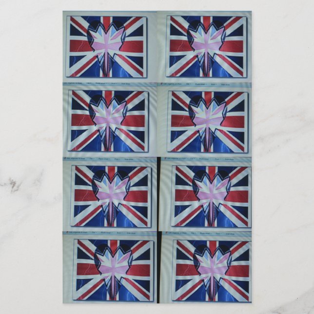 I Love England Art Print Stationery (Front)