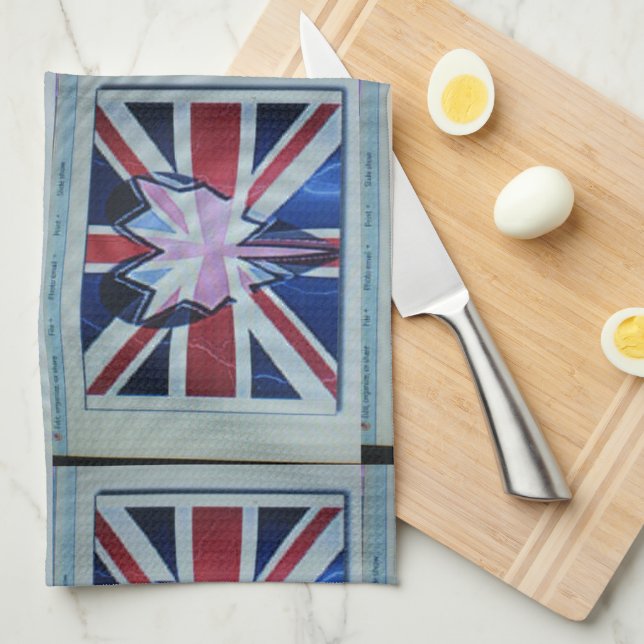 I Love England Art Print Tea Towel (Quarter Fold)