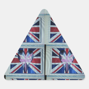 I Love England Art Print Triangle Sticker