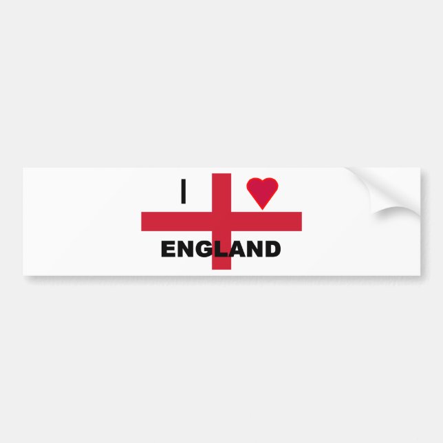 I Love England Bumper Sticker (Front)