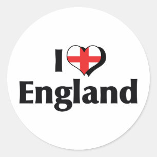 I Love England Flag Classic Round Sticker