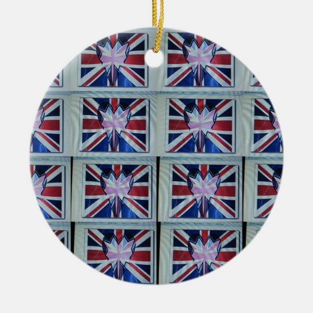 I love England.png Ceramic Tree Decoration (Front)