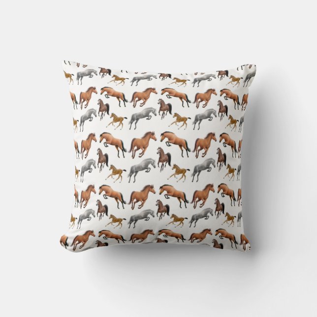 I Love English Hunter Jumper Horses Pillow (Front)