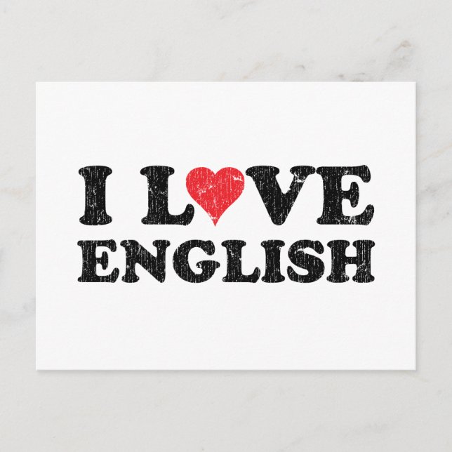 I Love English Postcard (Front)