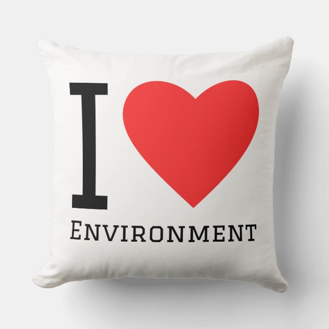 I love environment square sticker cushion (Front)