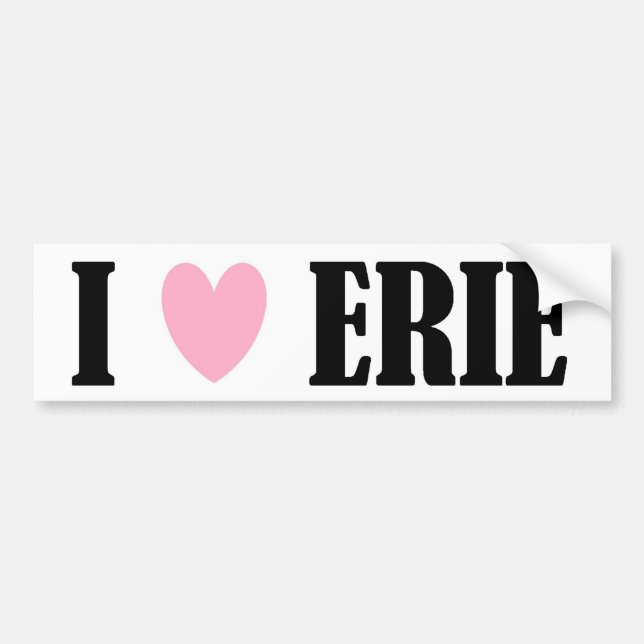 I LOVE ERIE BUMPER STICKER (Front)