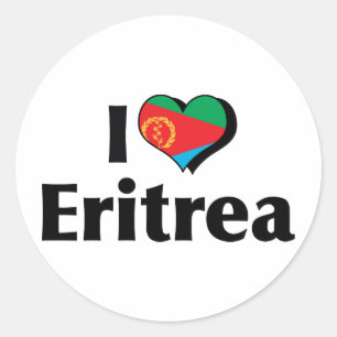 I Love Eritrea Flag Classic Round Sticker