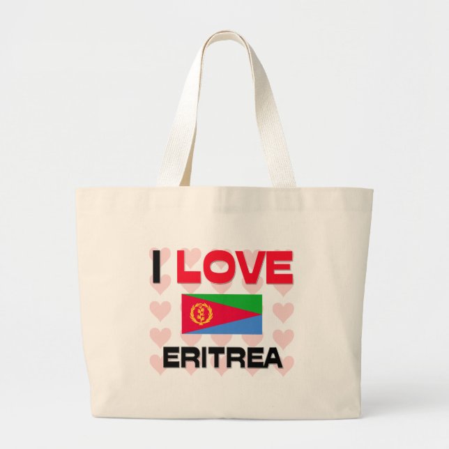 I Love Eritrea Large Tote Bag (Front)