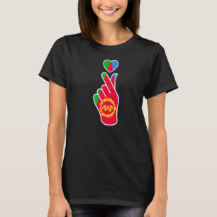 I Love Eritrea With Eritrean Flag In A Heart Hand T-Shirt