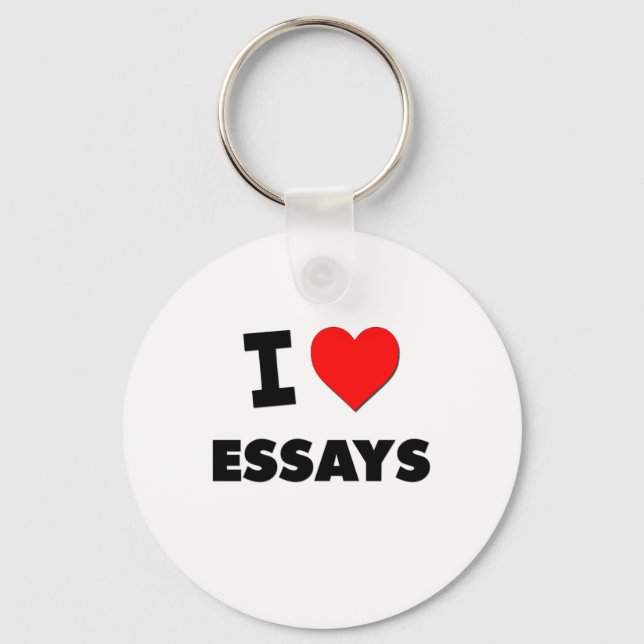I love Essays Key Ring (Front)
