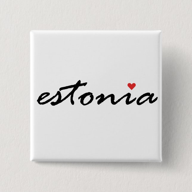 I love Estonia 15 Cm Square Badge (Front)