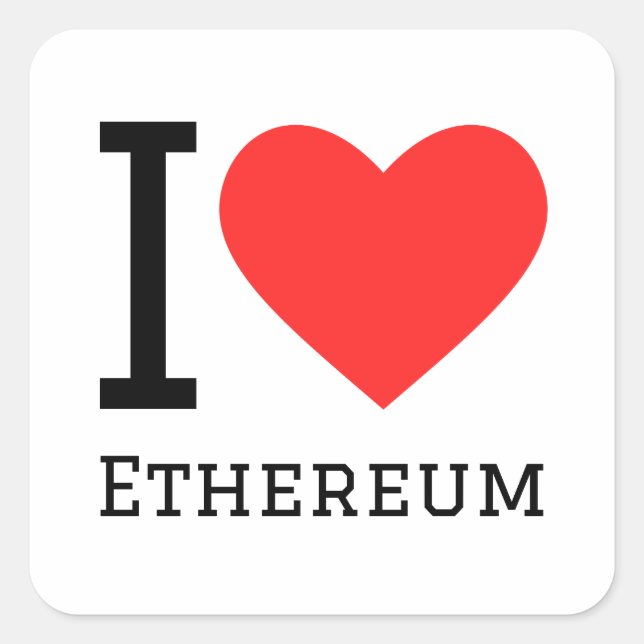 I love ethereum square sticker (Front)