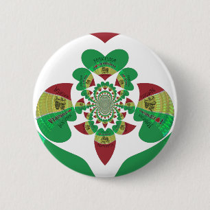 I Love Ethiopia Kaleidoscope – Heartfelt Rasta Art 6 Cm Round Badge