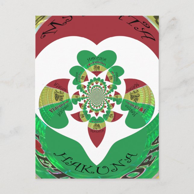 I Love Ethiopia Kaleidoscope – Heartfelt Rasta Art Postcard (Front)