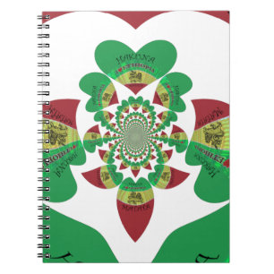 I Love Ethiopia Kaleidoscope – Heartfelt Rasta Art Spiral Notebook