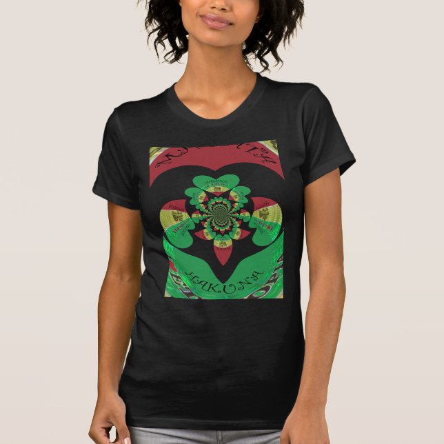 I Love Ethiopia Kaleidoscope – Heartfelt Rasta Art T-Shirt (Front)