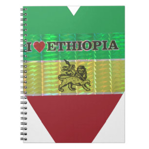 I love Ethiopia Lovely Hearts Colors Notebook