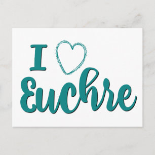 I Love Euchre Personalised Lettered Design Postcard