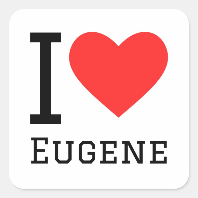 I love eugene square sticker (Front)