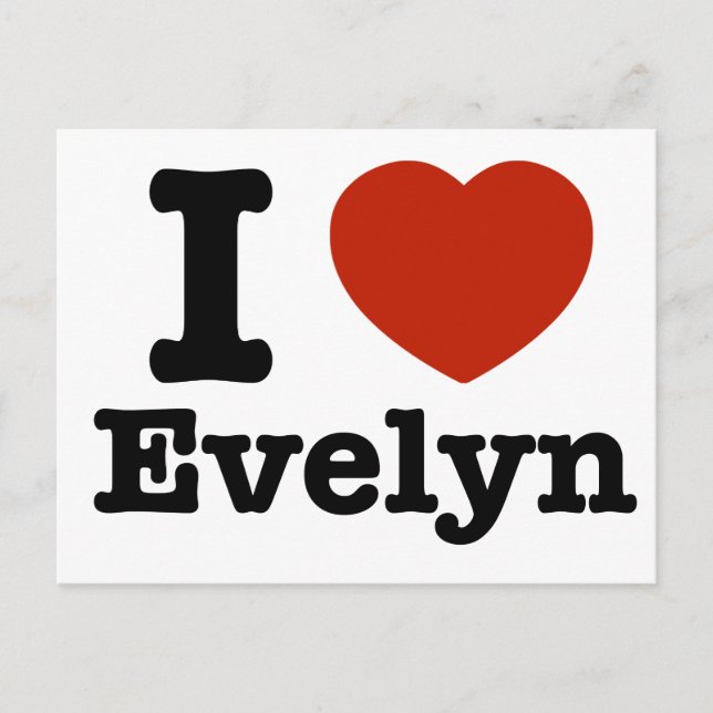 I love Evelyn Postcard (Front)