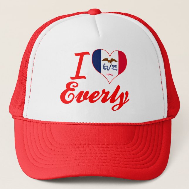 I Love Everly, Iowa Trucker Hat (Front)