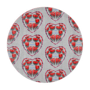 i love everyone red hearts in the heart,phrase  cutting board