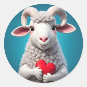I Love Ewe Classic Round Sticker