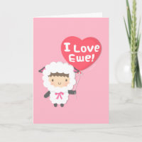 I Love Ewe Cute Sheep Pun Humour