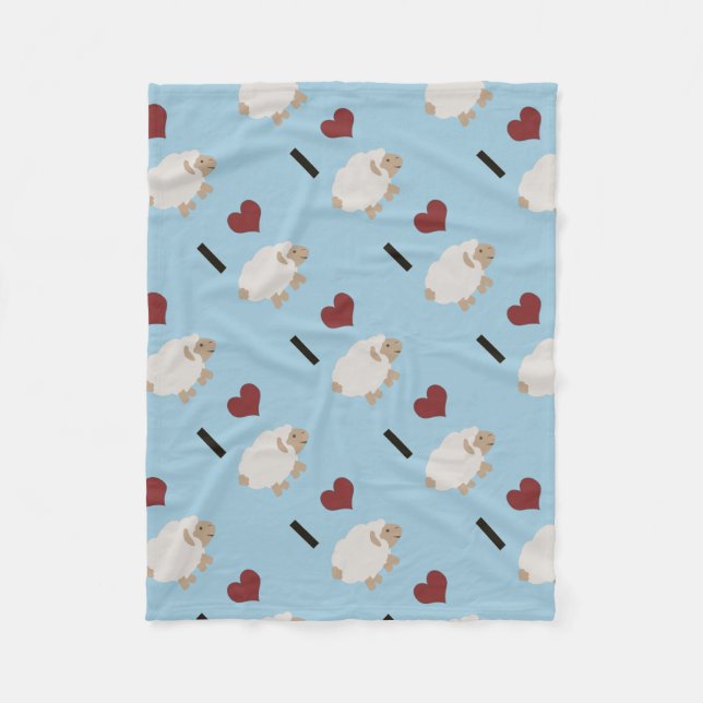 I Love Ewe Fleece Blanket (Front)