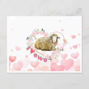 I love Ewe  Holiday Postcard